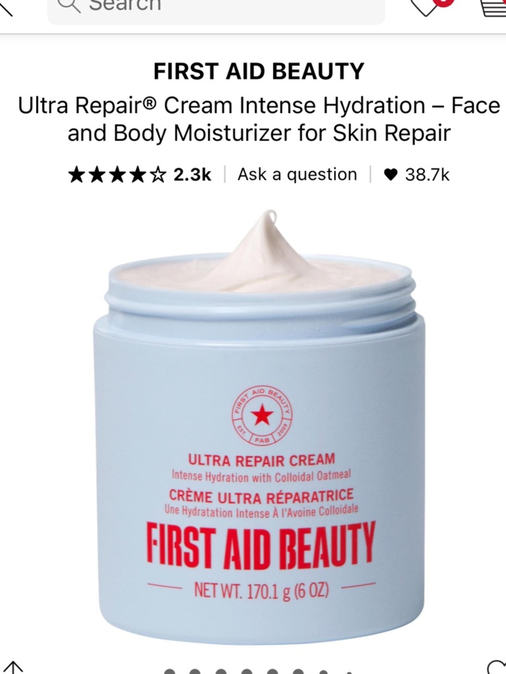 First Aid Beauty Ultra Repair Cream